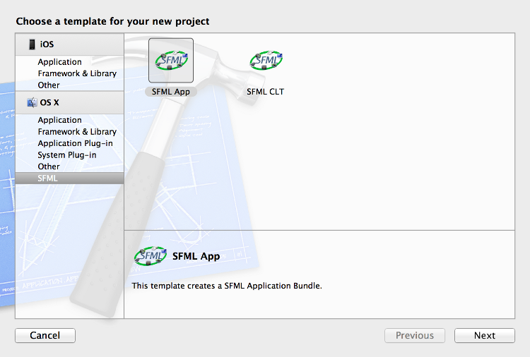 Xcode template selection Xcode template selection